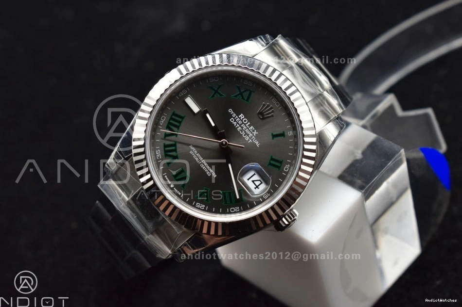 HighPerformance 590 Gray Roman Oyster VS Bracelet SS on 1:1 41 Edition DateJust 126330 VSF Best Green 904L Dial 1118